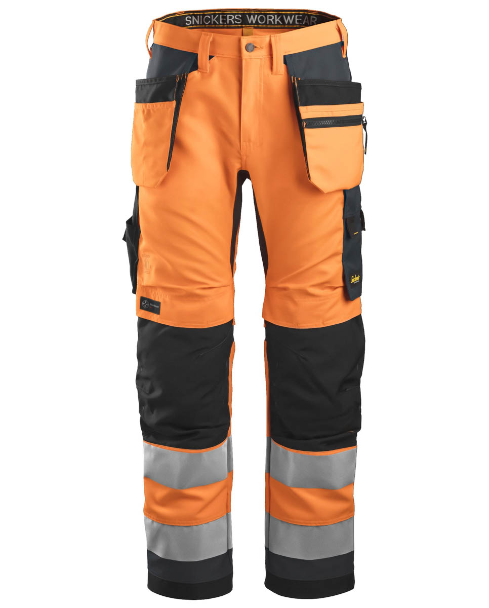 62305558 6230 allroundwork werkbroek met holsterzakken cl2 5558 high visibility orange steel grey 1