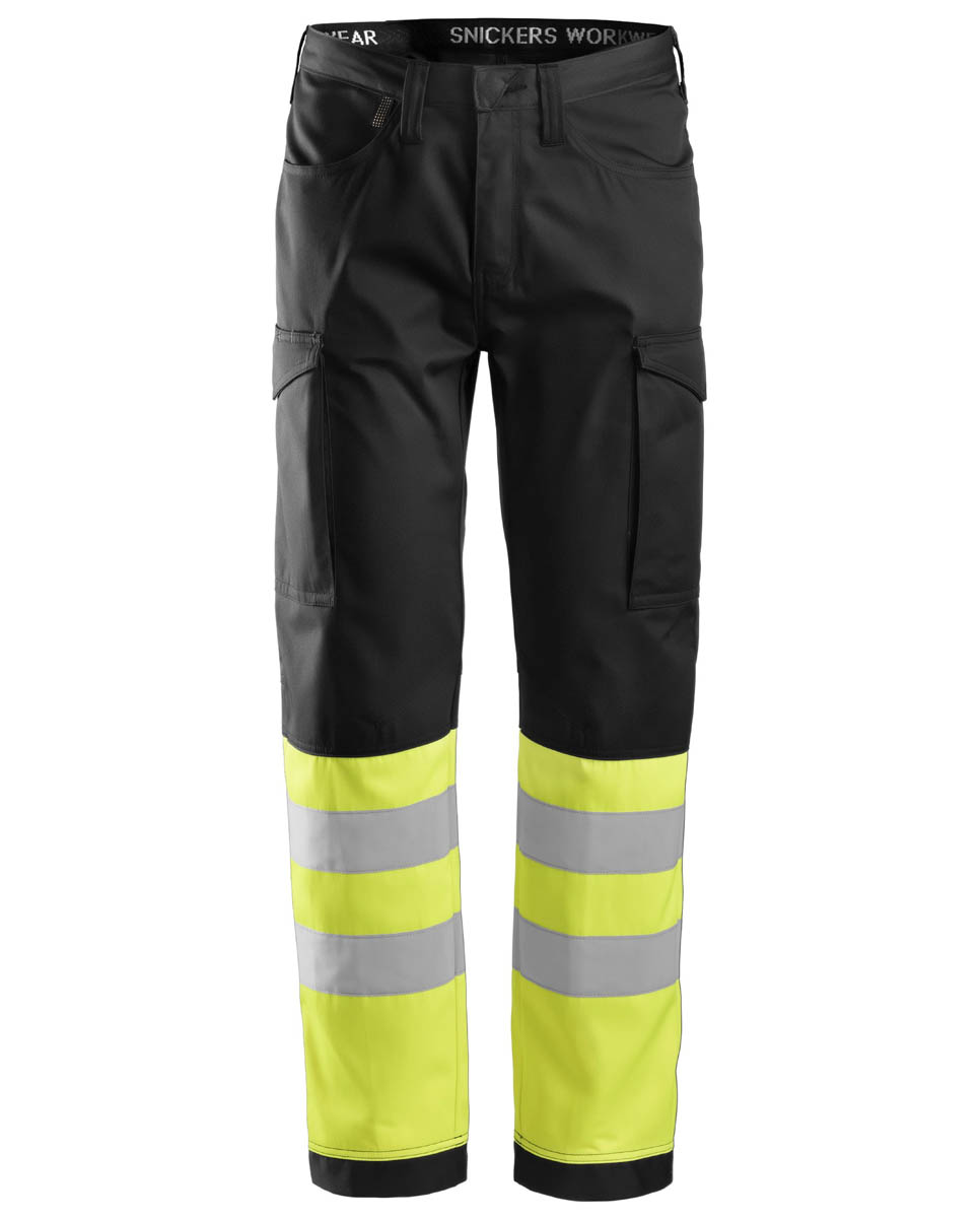 69000466 service transport broek klasse 1 0466 black high visibility yellow 1