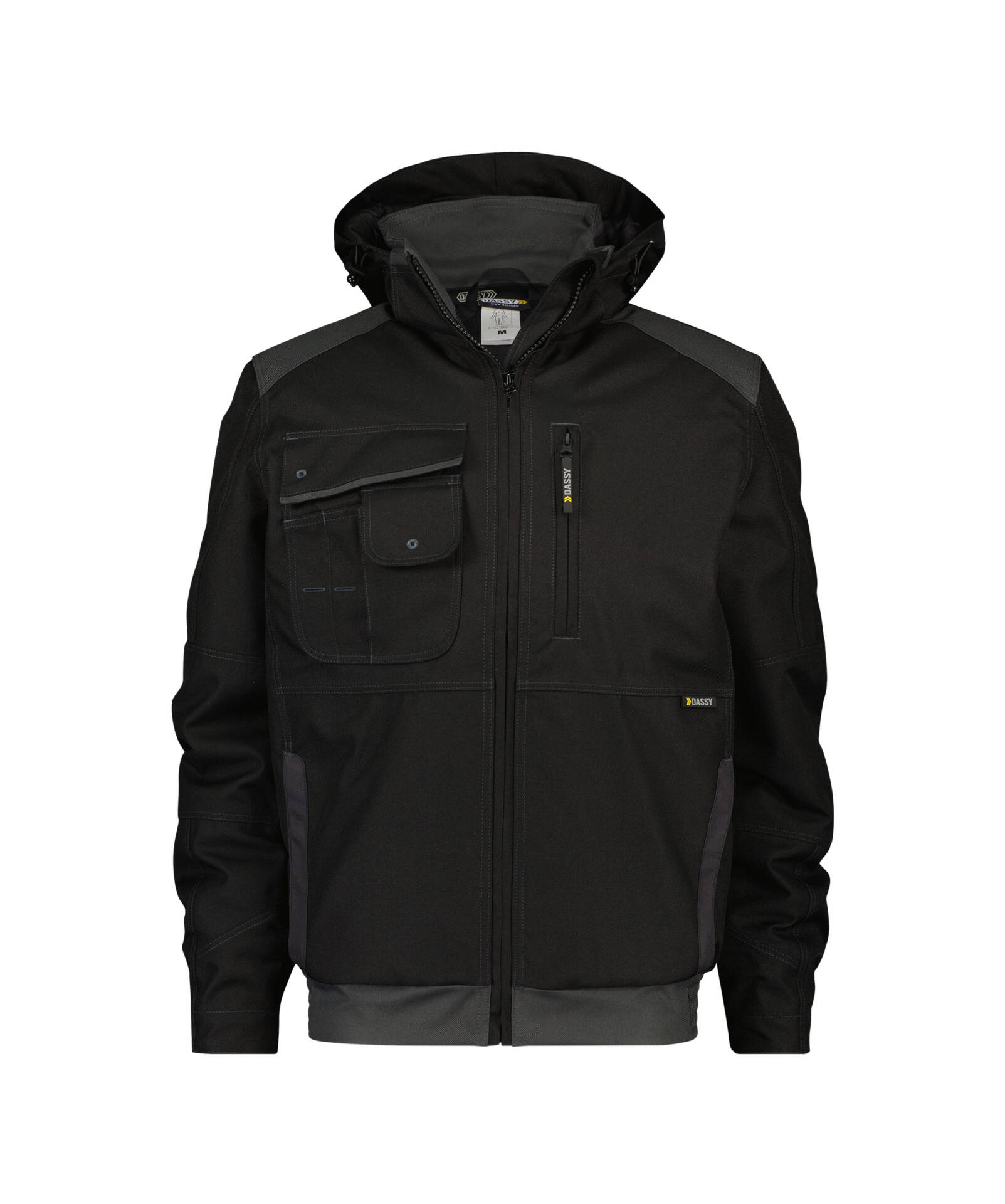 dassy austin canvas winter jacket black anthracite grey front dassy austin canvas winter jacket black anthracite grey front